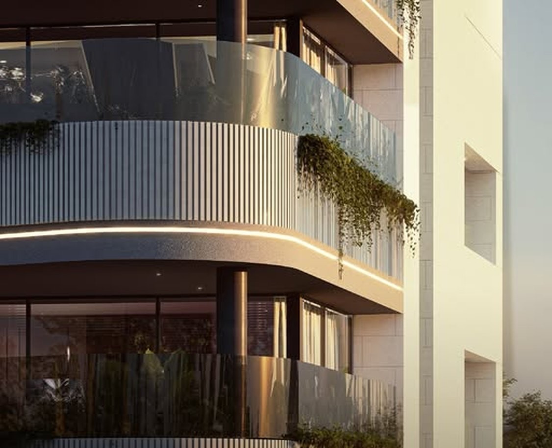 Curved balcony edge and full-height glazing at Jabal Amman 4, Amman